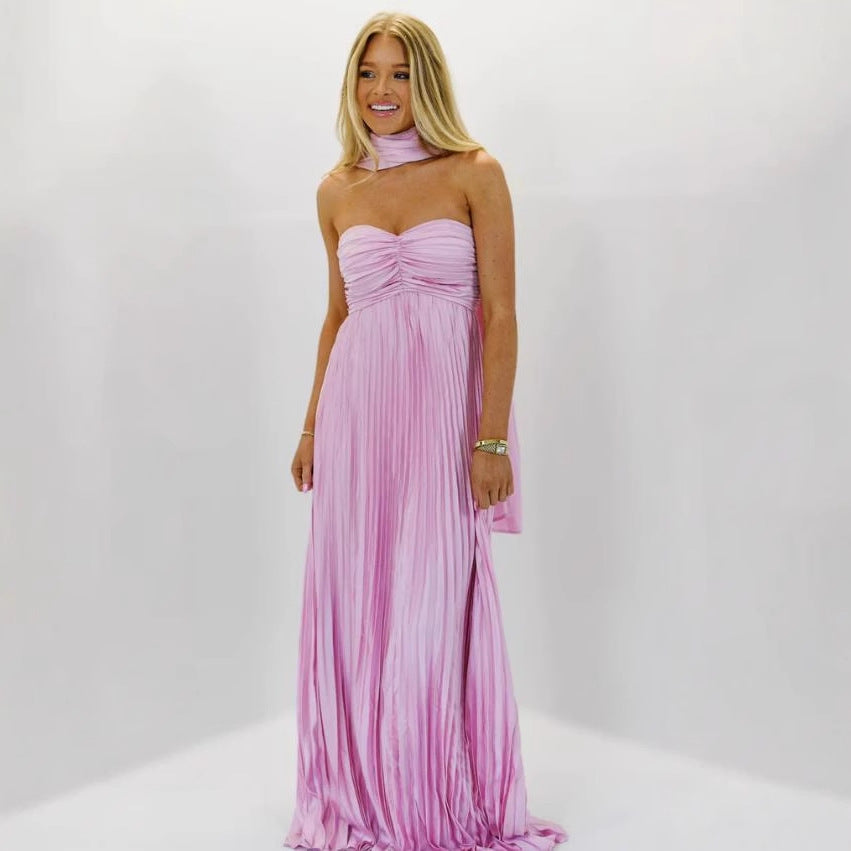 Dame elegante Maxi-skjørt med folder Skjora