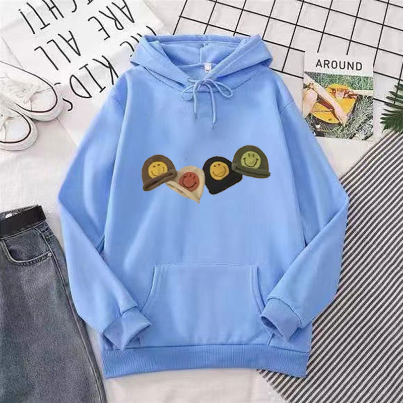 Damen Kapuzenpullover mit verspieltem Smiley-Design Skjora