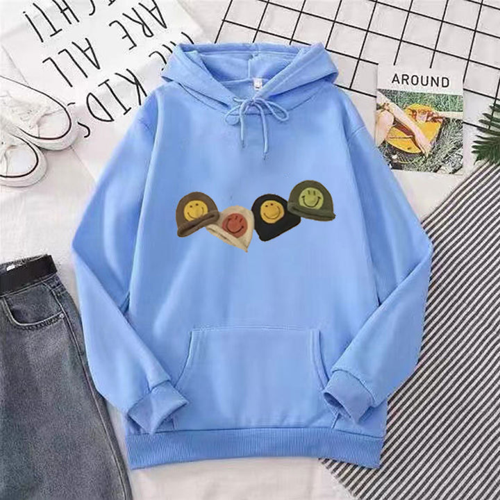 Damen Kapuzenpullover mit verspieltem Smiley-Design Skjora