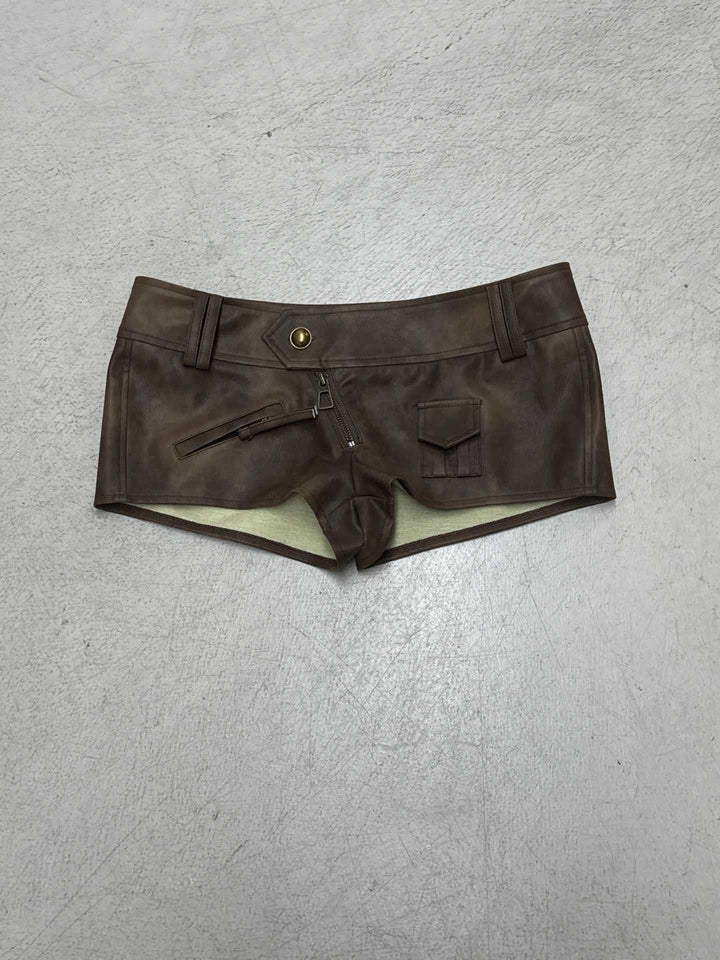 Dame Kunstlær Shorts Skjora
