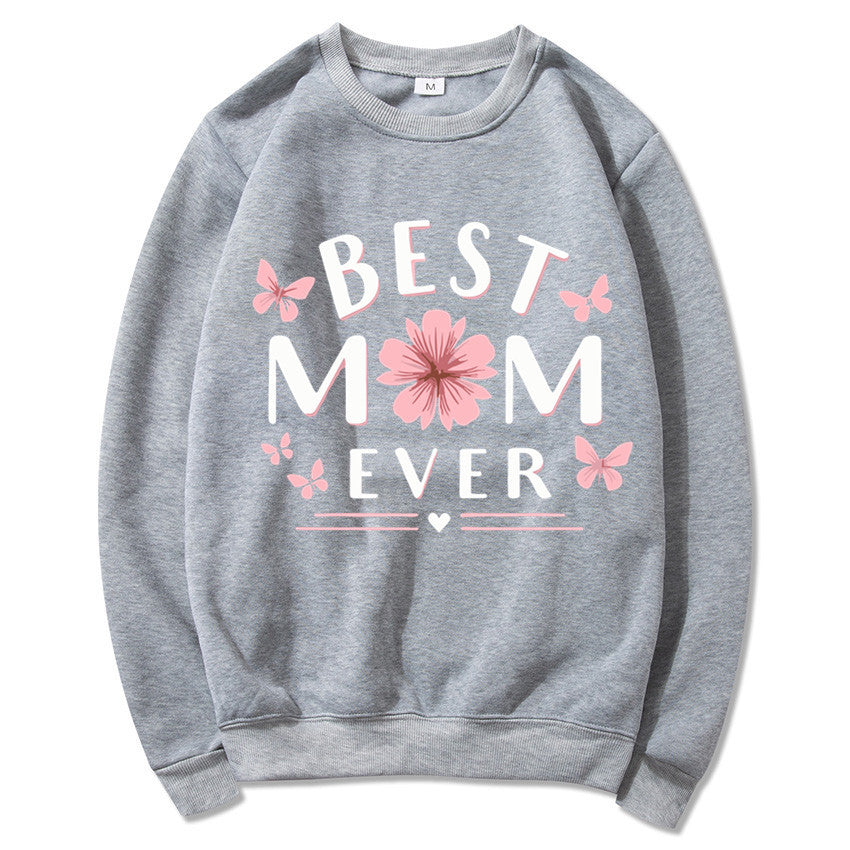 Dame sweatshirt med leken favorittutsagn og blomsterdesign Skjora