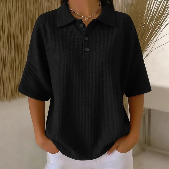 Dame sporty polo shirt i waffle pique Skjora