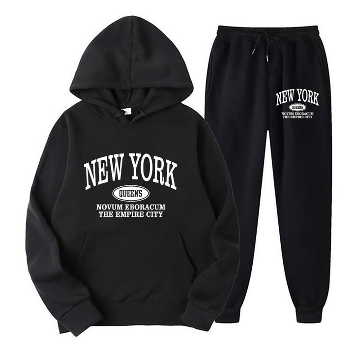 Women's hoodie set with versatile lettering and comfortable pockets Skjora