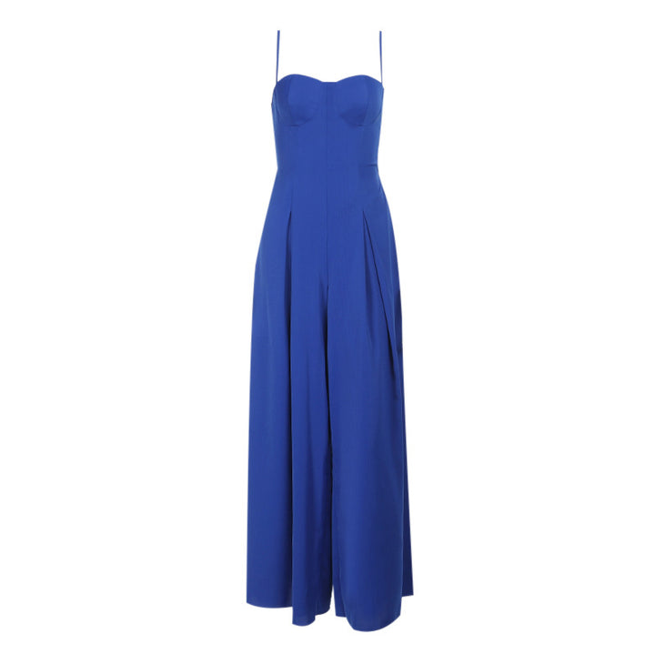 Kvinnes Elegant Maxi Kjole med Slanke Spaghetti Stropper og Flytende Snitt Skjora