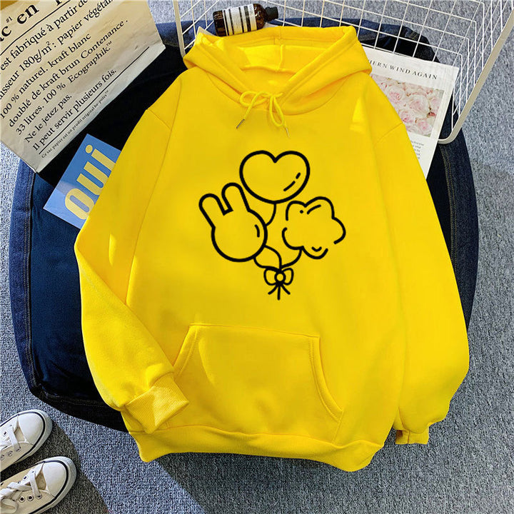 Damen Kapuzenpullover mit verspieltem Grafikdesign Skjora