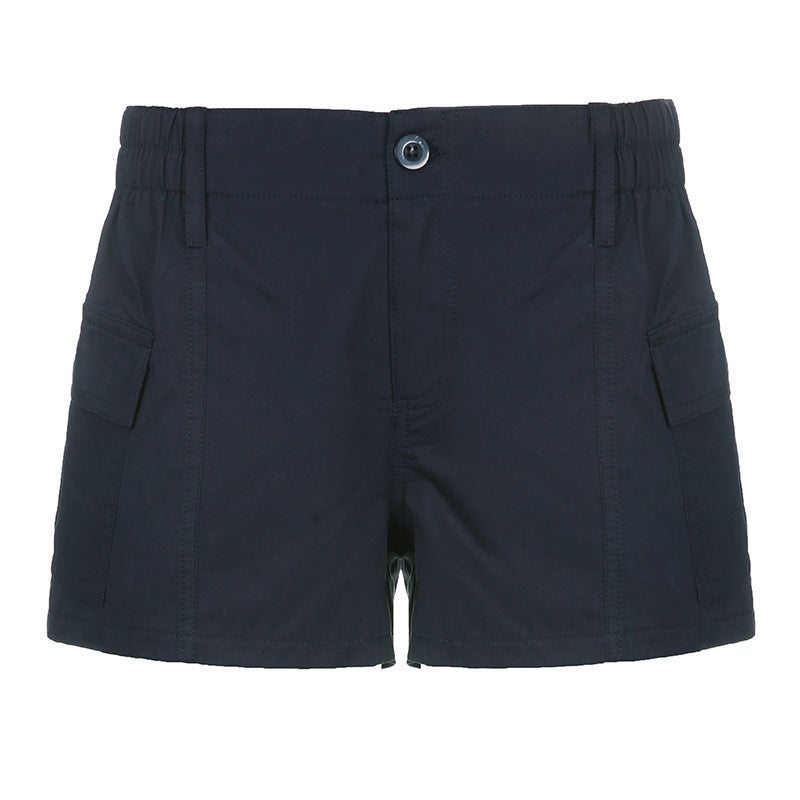 Dame cargo shorts med elastisk midje og praktiske sidelommer Skjora