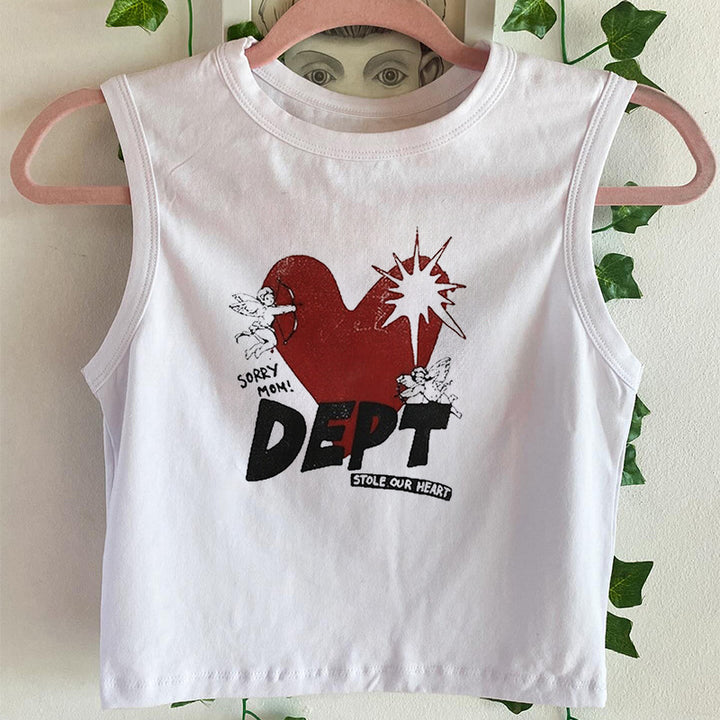 Dame ermeless Camisole med iøynefallende grafisk design Skjora