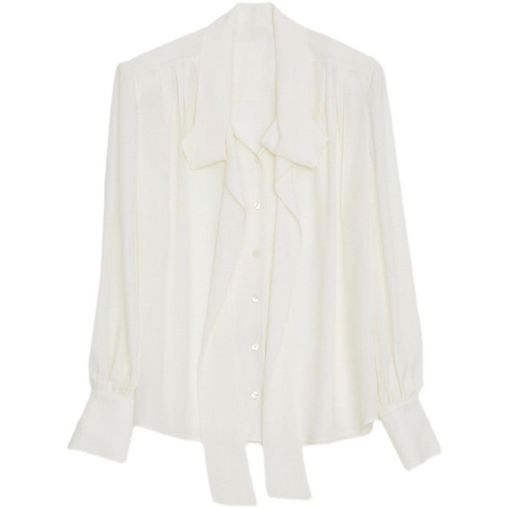 Dame elegant bluse med sløyfe og moderne detaljer Skjora