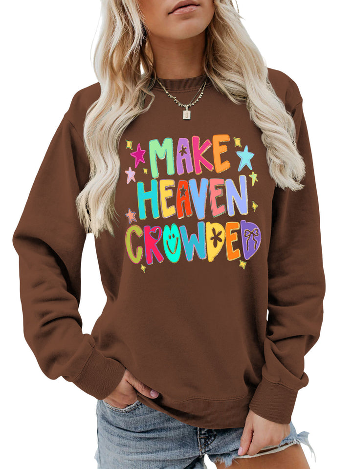 Dame sweatshirt med fargerik design og leken tekst Skjora