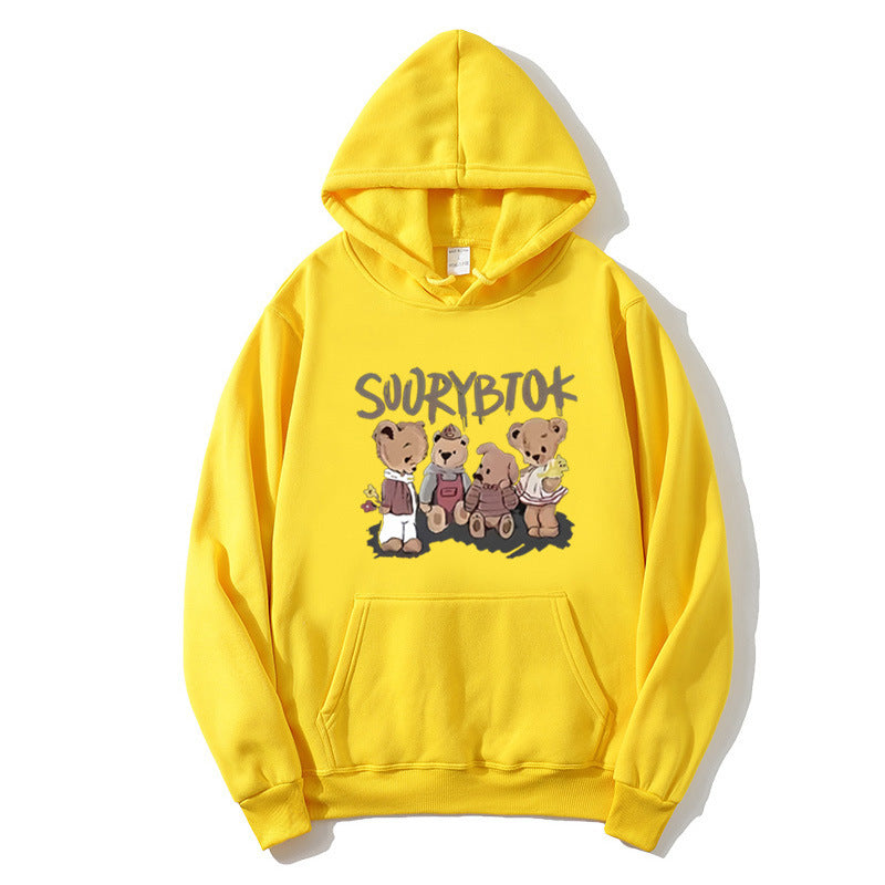 Damen Kapuzenpullover mit verspieltem Bärenmotiv Skjora