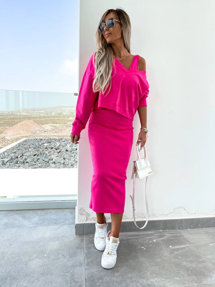 Kvinnes elegant og uformell klessett med cropped topp Skjora