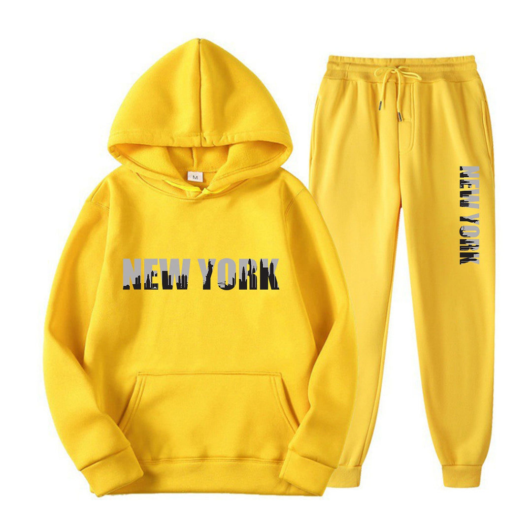 Kvinnelig sporty treningsdrakt med stilisert New York trykk Skjora