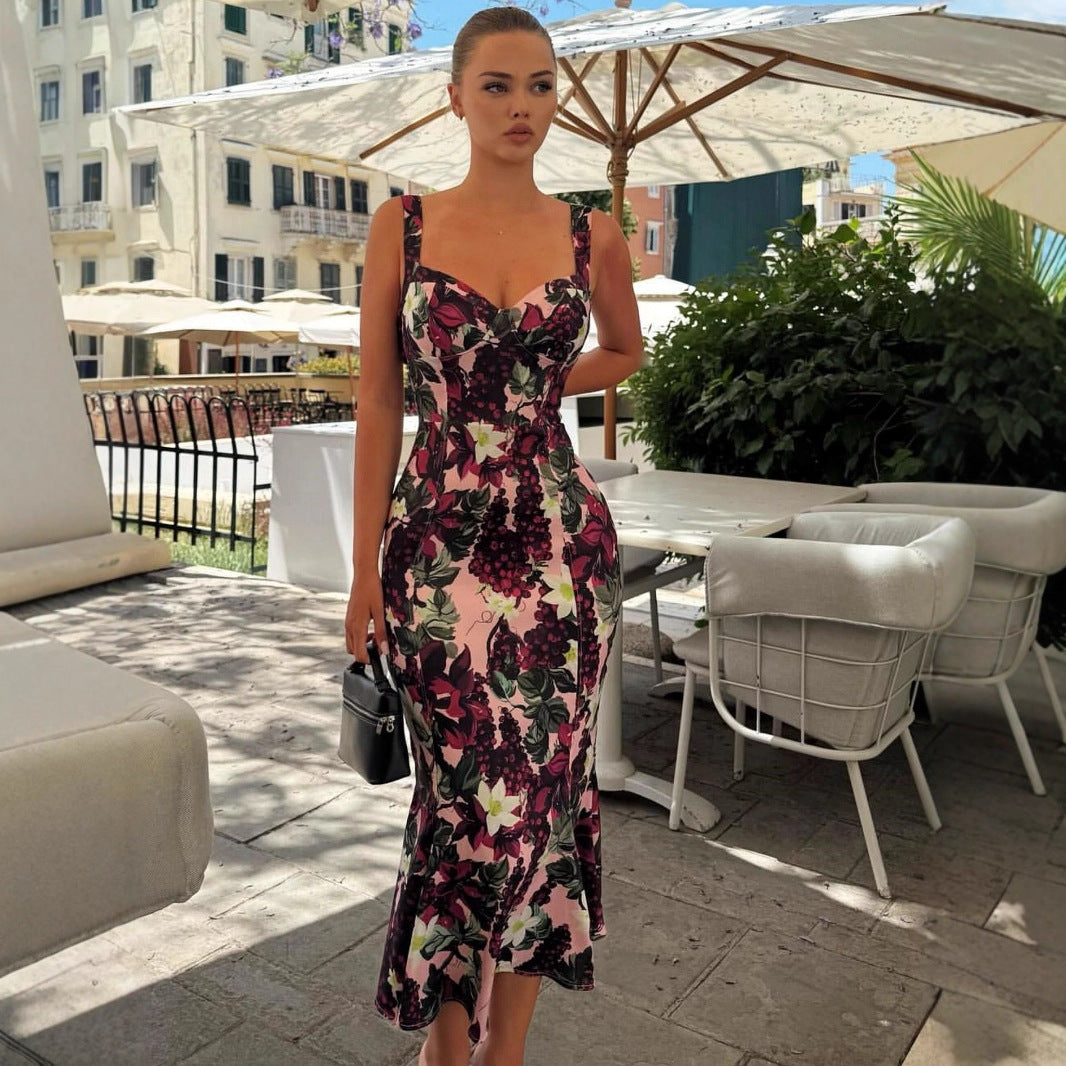 Damer Elegant Maxikjole med blomstermønster og feminin passform Skjora