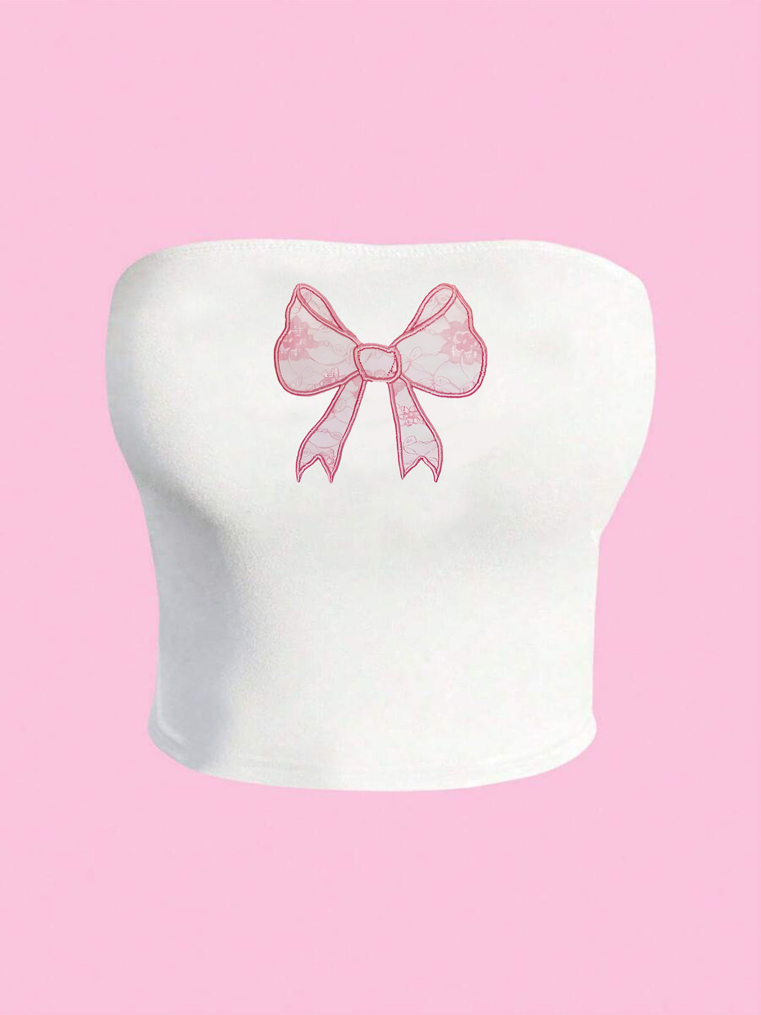 Dame Bandeau-top med elegant spissbåndmotiv Skjora