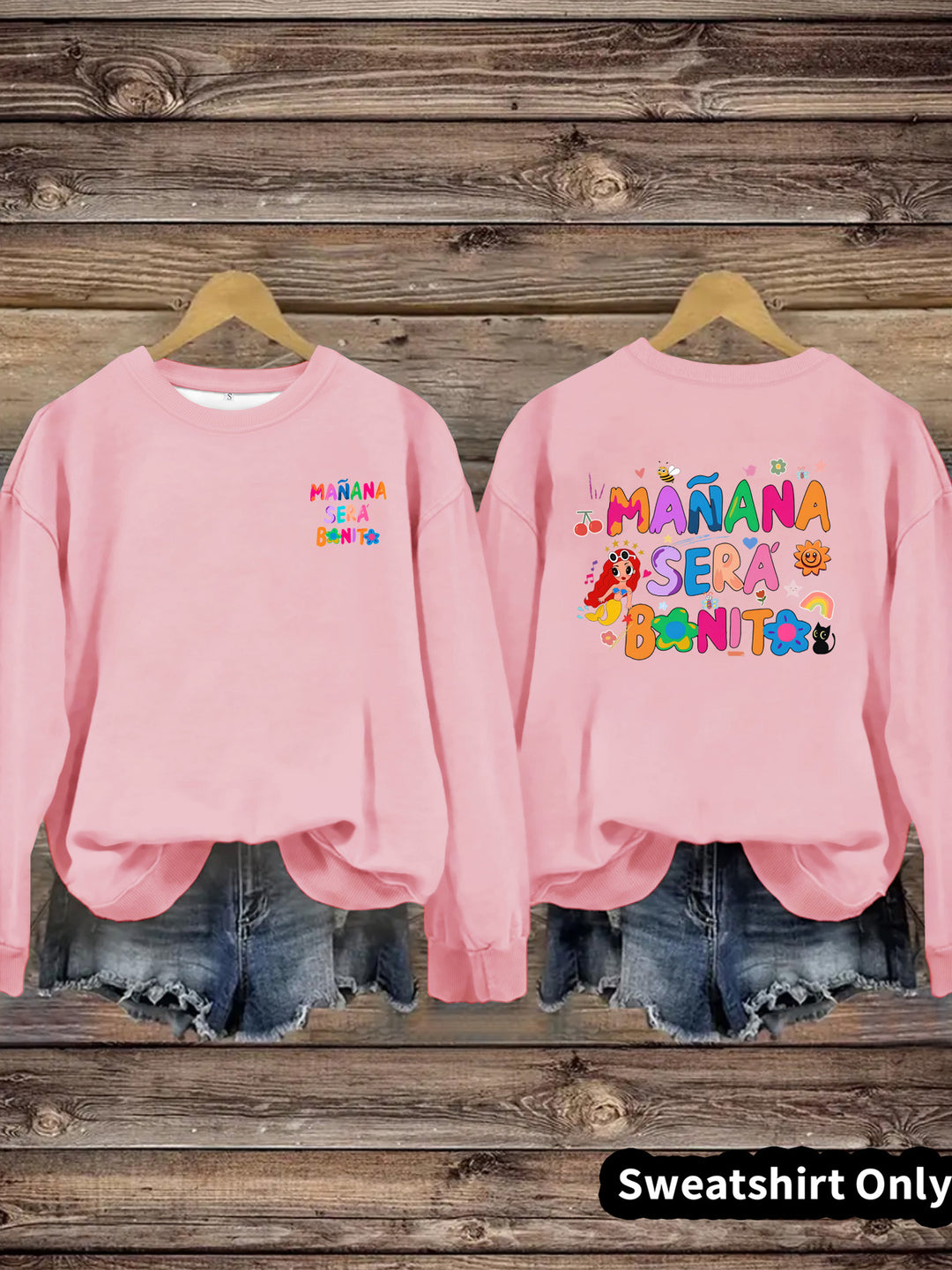 Dame sweatshirt med lekent fargerikt trykk og avslappet passform Skjora