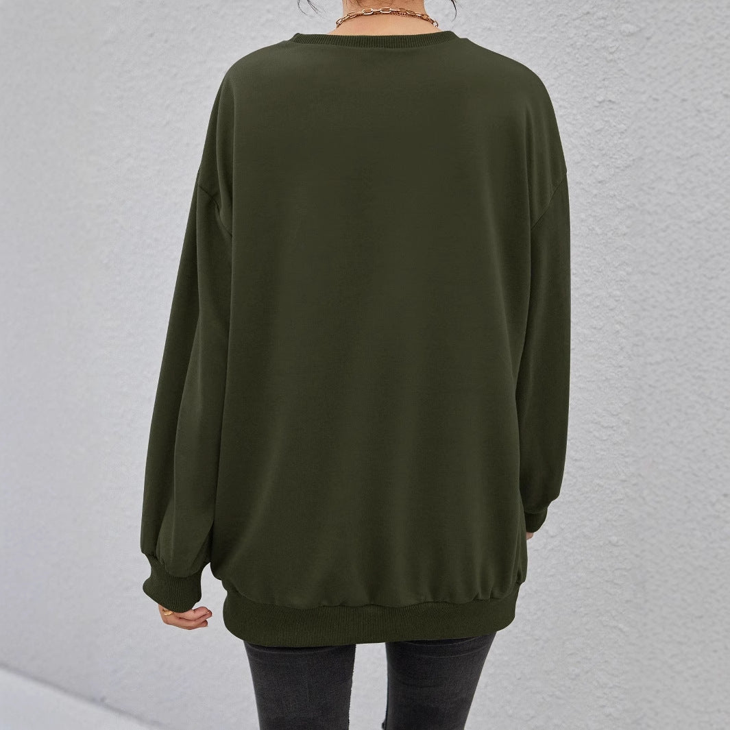 Dame casual sweatshirt med preget trykk Skjora