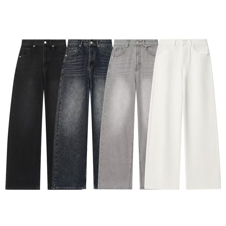 Women's Vintage High Waist Wide Leg Jeans with Authentic Denim Skirt