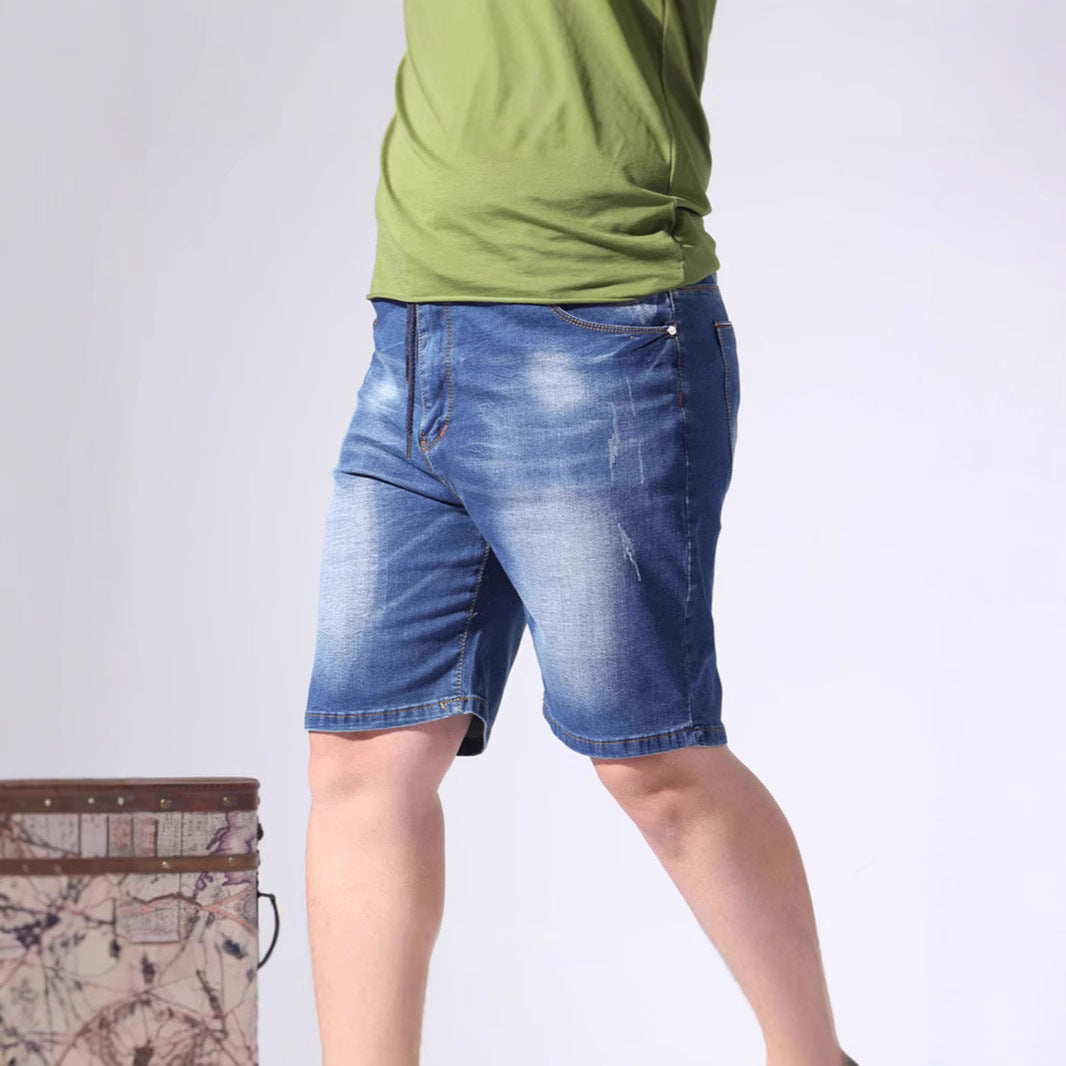 Herre denimshorts med elastisk linning og avslappet snitt Skjora
