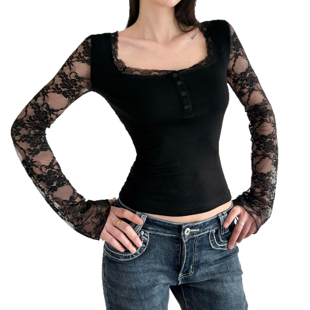 Damer Elegant Langermet skjorte med spiss og knapp detaljer Skjora