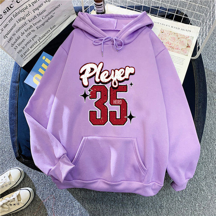 Damer hettegenser med kreativt basketballdesign Skjora