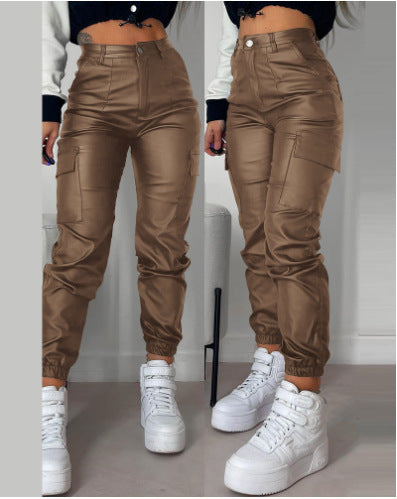 Dame fashion Cargo-bukser med elastisk linning og lommer Skjora