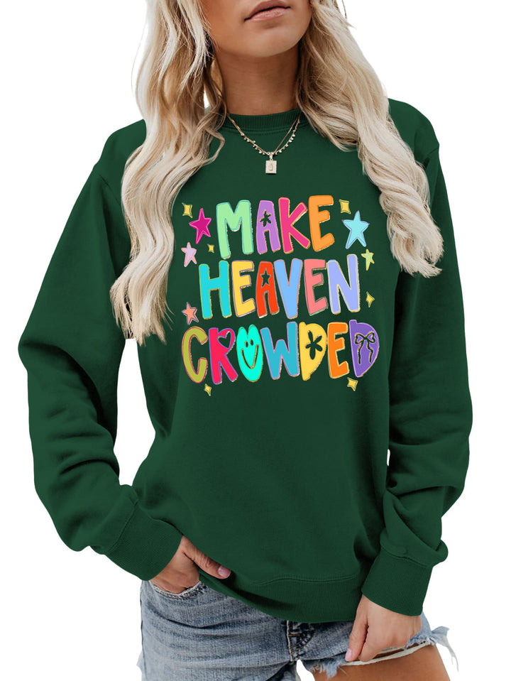 Dame sweatshirt med fargerik design og leken tekst Skjora