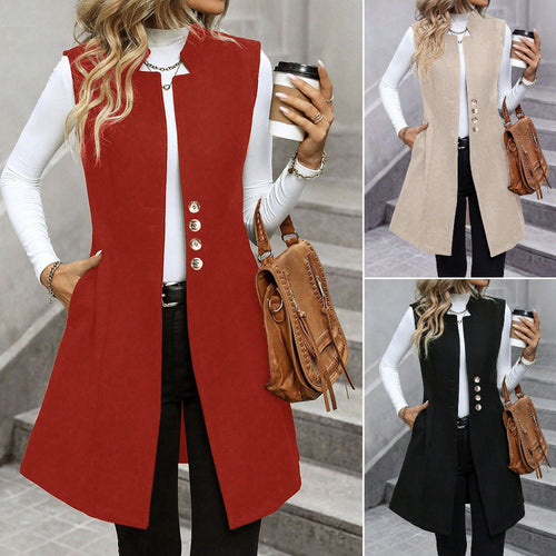 Kvinnens elegante vest med knappdetaljer Skjora