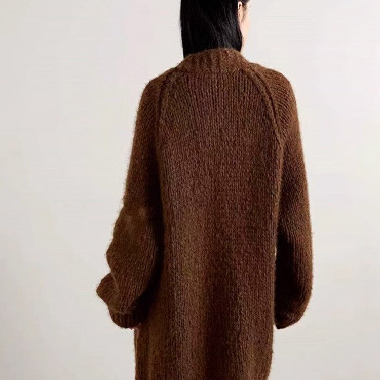 Dame Koseslig Oversize Strikkekardigan Skjora