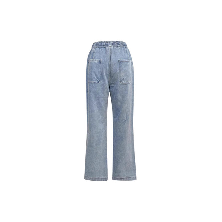 Dame casual vid denim-bukser med elastisk linning Skjora