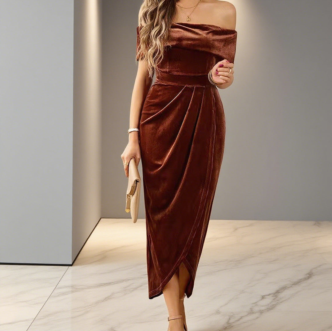 Damer Off-Shoulder Maxikjole med elegante draperinger Skjora