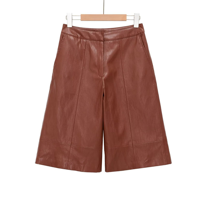 Damer elegante culotte laget av høykvalitets lær med bred passform Skjora