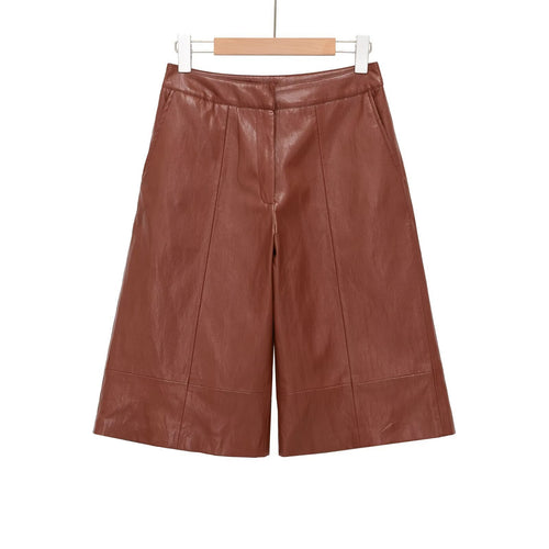 Damer elegante culotte laget av høykvalitets lær med bred passform Skjora