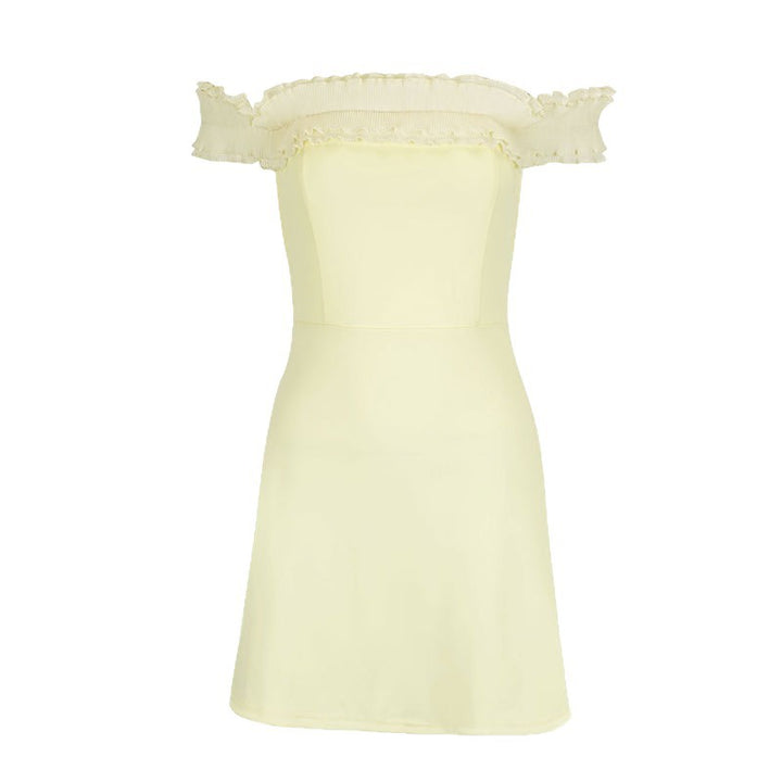 Dame Off-Shoulder Kjole med Volanger Skjora