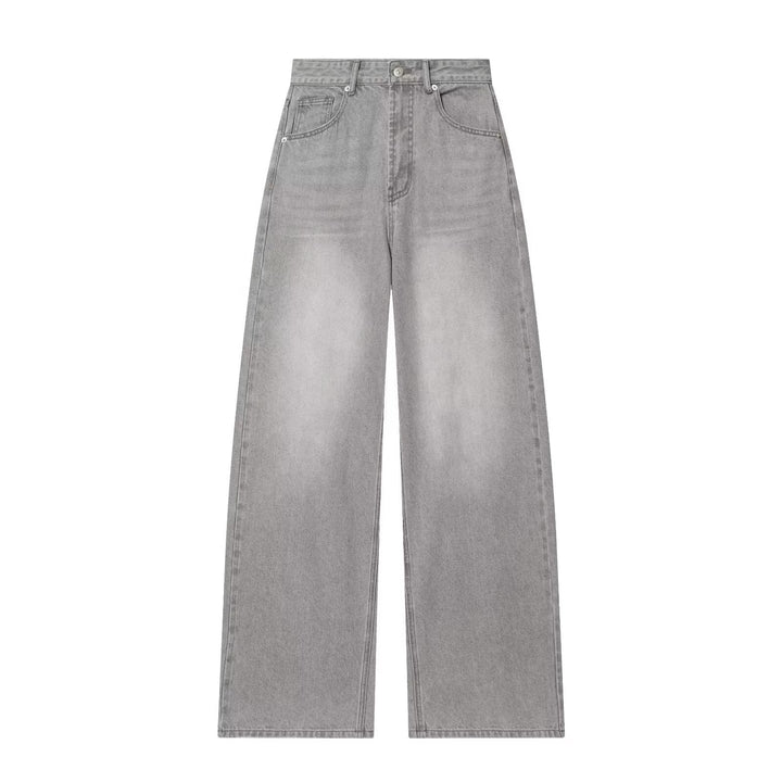 Women's Vintage High Waist Wide Leg Jeans with Authentic Denim Skirt