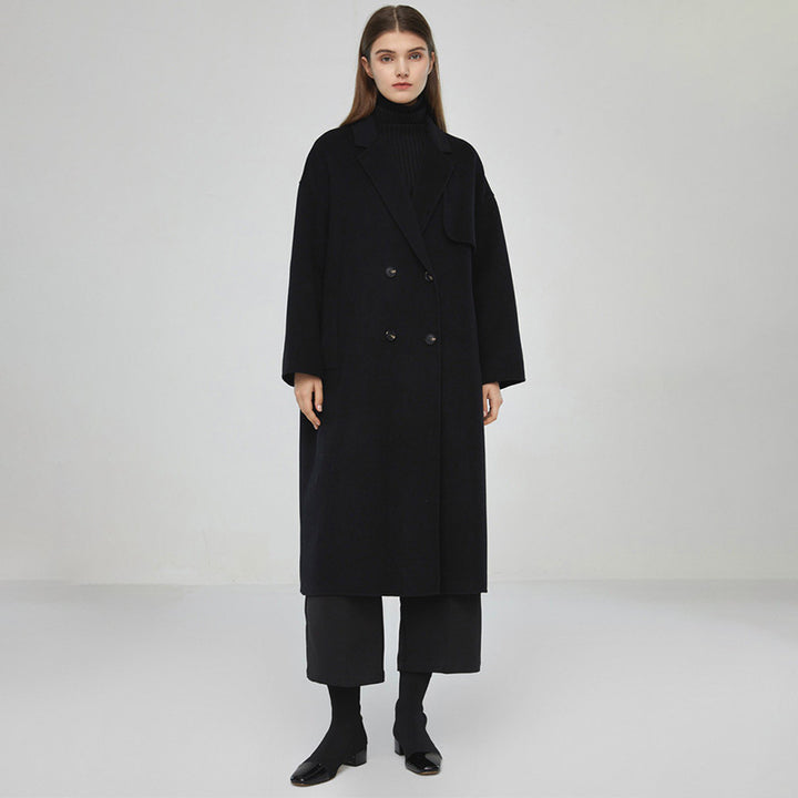 Damer Elegante og klassiske lang ullkåpe Skjora