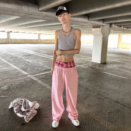 Dame brede joggebukser med elastisk midje og høykvalitets bomull Skjora