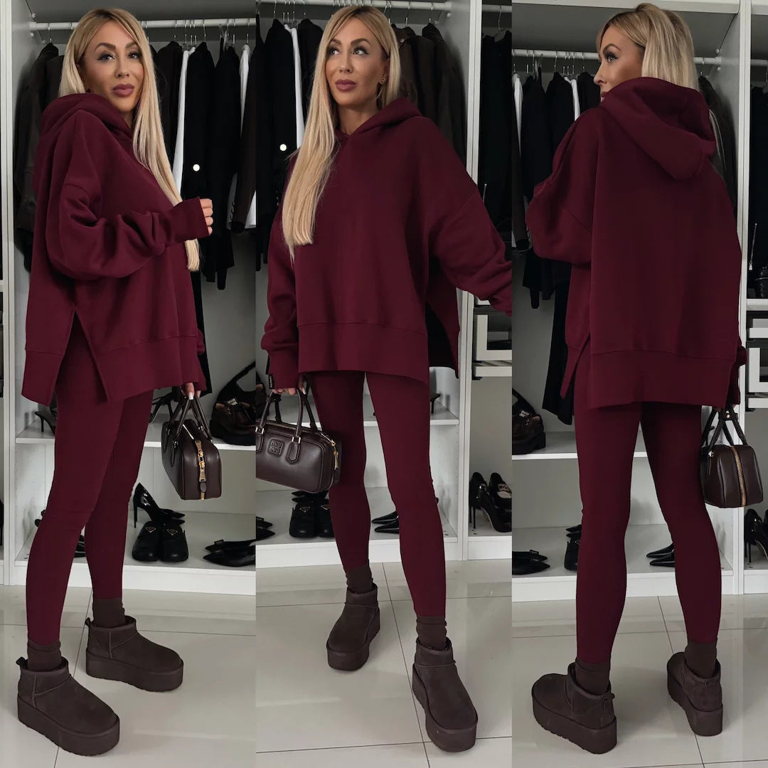 Kvinne Oversized Hoodie i Leopardmønster Skjora