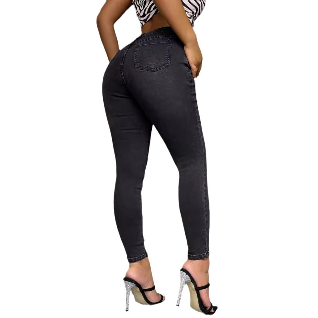 Kvinnenes Høy midje Skinny Jeans Skjora