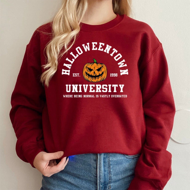 Kvinners genser med kreativ Halloween-design og komfortabel passform Skjora