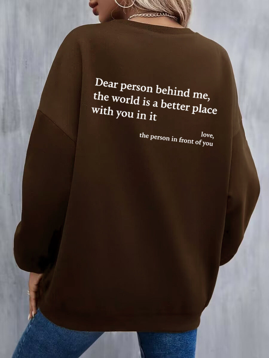 Kvinne sweatshirt med inspirerende design og komfortabel passform Skjora