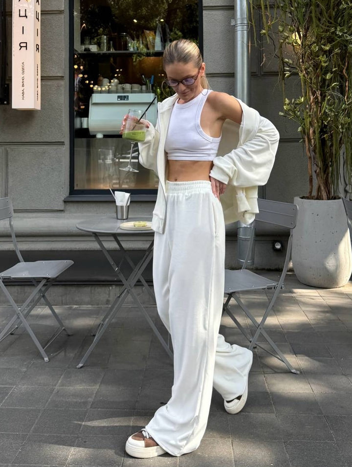 Dame sporty fløyels loungewear-dress med løs passform og elastisk linning Skjora