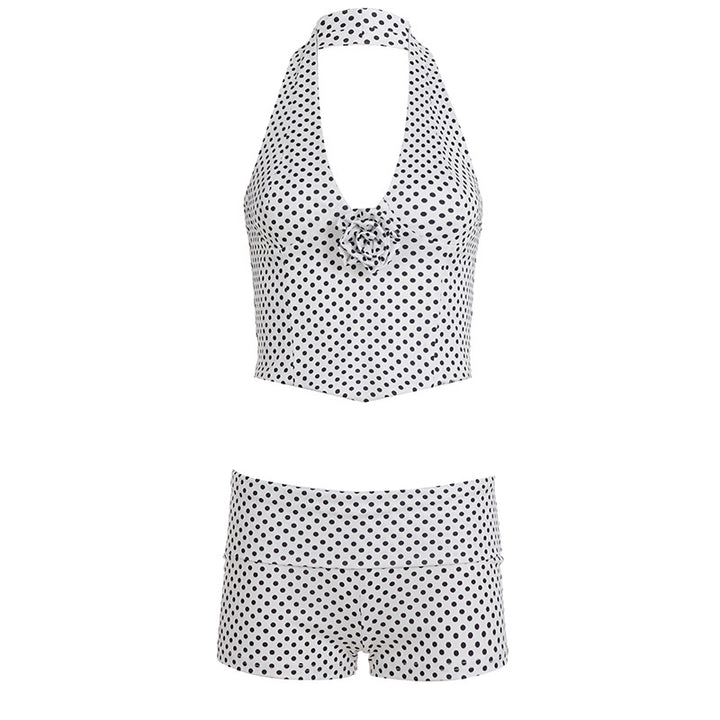 Dame Bikinitopp og shorts-sett med prikkemønster Skjora