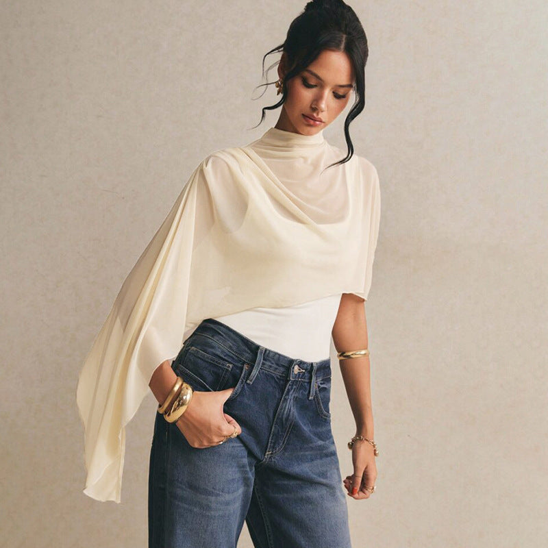 Dame Body med elegant chiffon-overheng Kjole