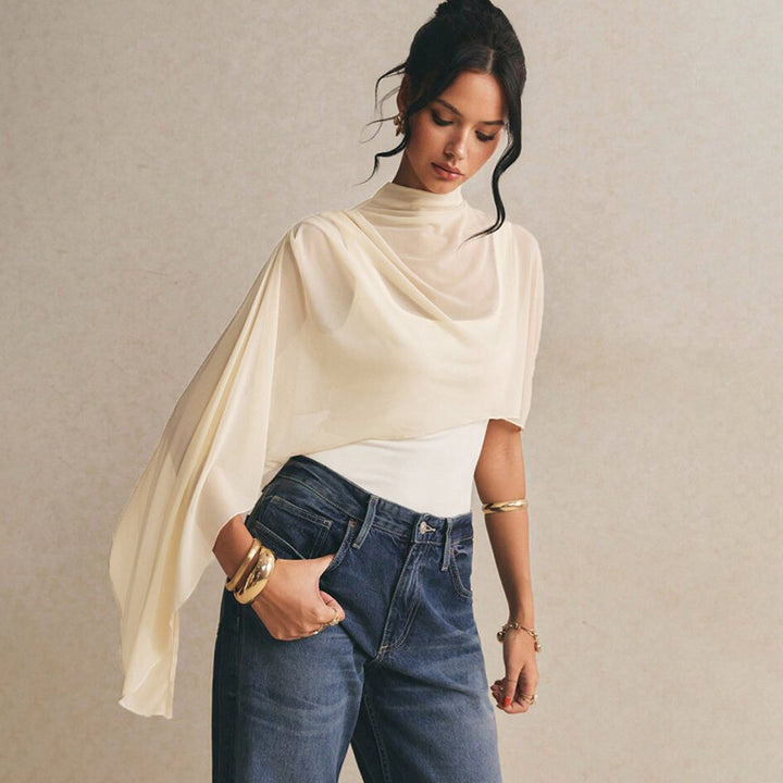 Dame Body med elegant chiffon-overheng Kjole