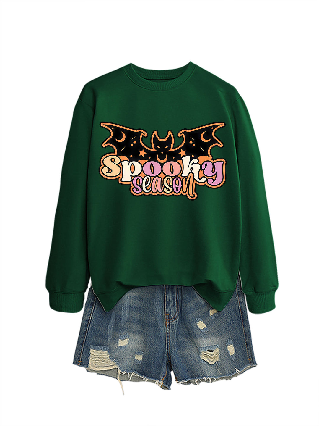 Kvinne sweatshirt med kreativ Halloween-design Skjora