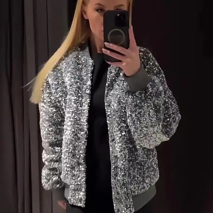 Kvinnenes fleece bomberjakke med teksturert yttermateriale og løs passform Skjora