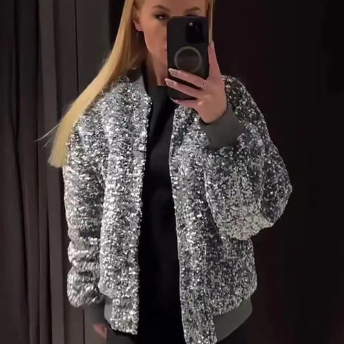 Kvinnenes fleece bomberjakke med teksturert yttermateriale og løs passform Skjora