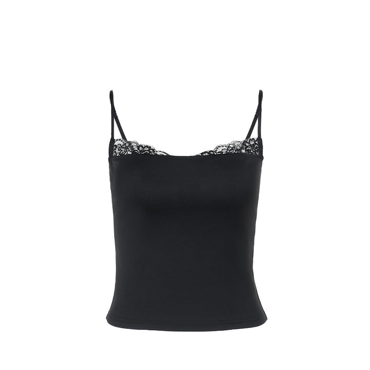 Damer elegant Spaghetti-top med fin spissdetalj Skjora