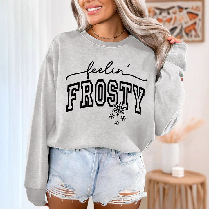 Dame sweatshirt med grafisk trykk Skjora