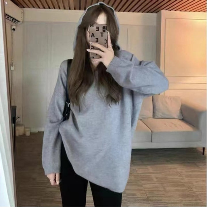 Kvinnelig oversized hettegenser med en avslappet snitt og praktiske lommer Skjora